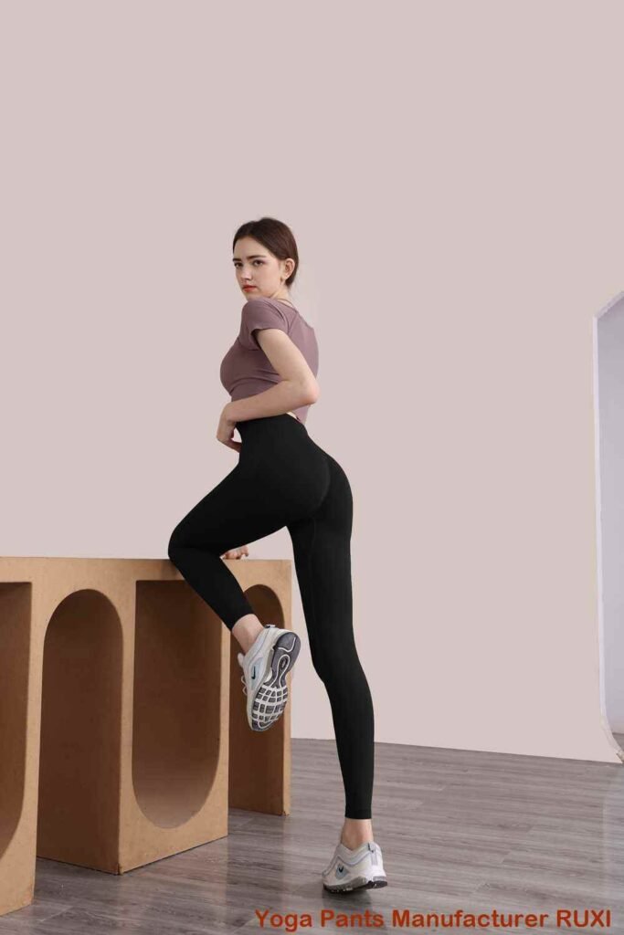 pantalones cortos de yoga de color naranja RUXI c3454