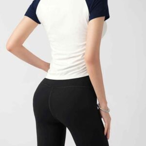 Pantalones de yoga negros de cintura alta para mujer RUXI