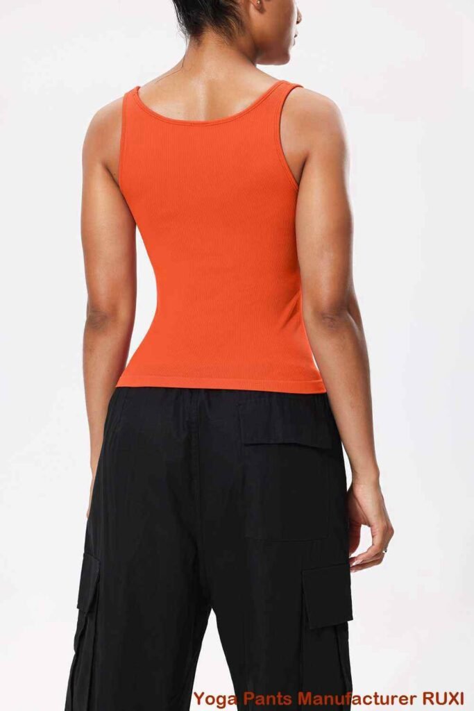 Leggings de cintura alta con vuelo rojo RUXI c191