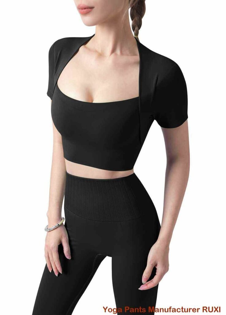 Pantalones negros con cintura elástica RUXI c549