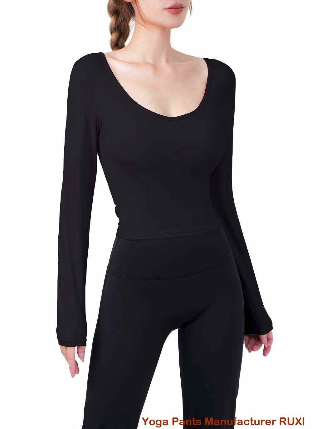 Pantalones de yoga con corte de bota y bolsillos RUXI c273 Pantalones de yoga con corte de bota y bolsillos RUXI c273